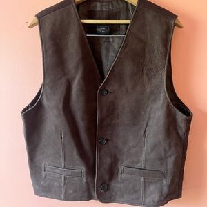 Genuine dark brown Suede Vest